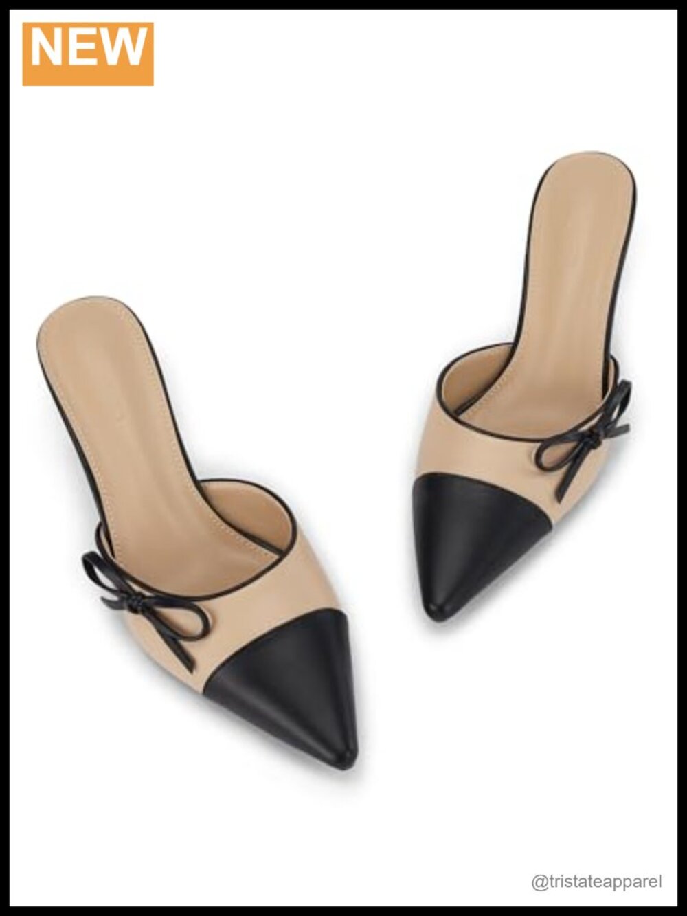 Womens Kitten Heel Mules Pointed Toe Bow Tie Slip On Backless Dress Pumps